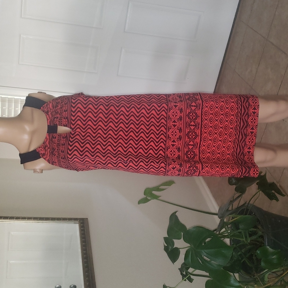 Enfocus 8 Bold Mixed Pattern Patchwork Racerback … - image 1